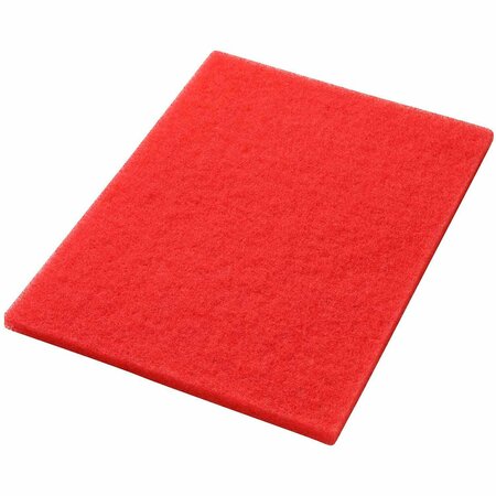 GLOBAL INDUSTRIAL 14in x 20in Buffing Pad, Red, 5PK 641307RD